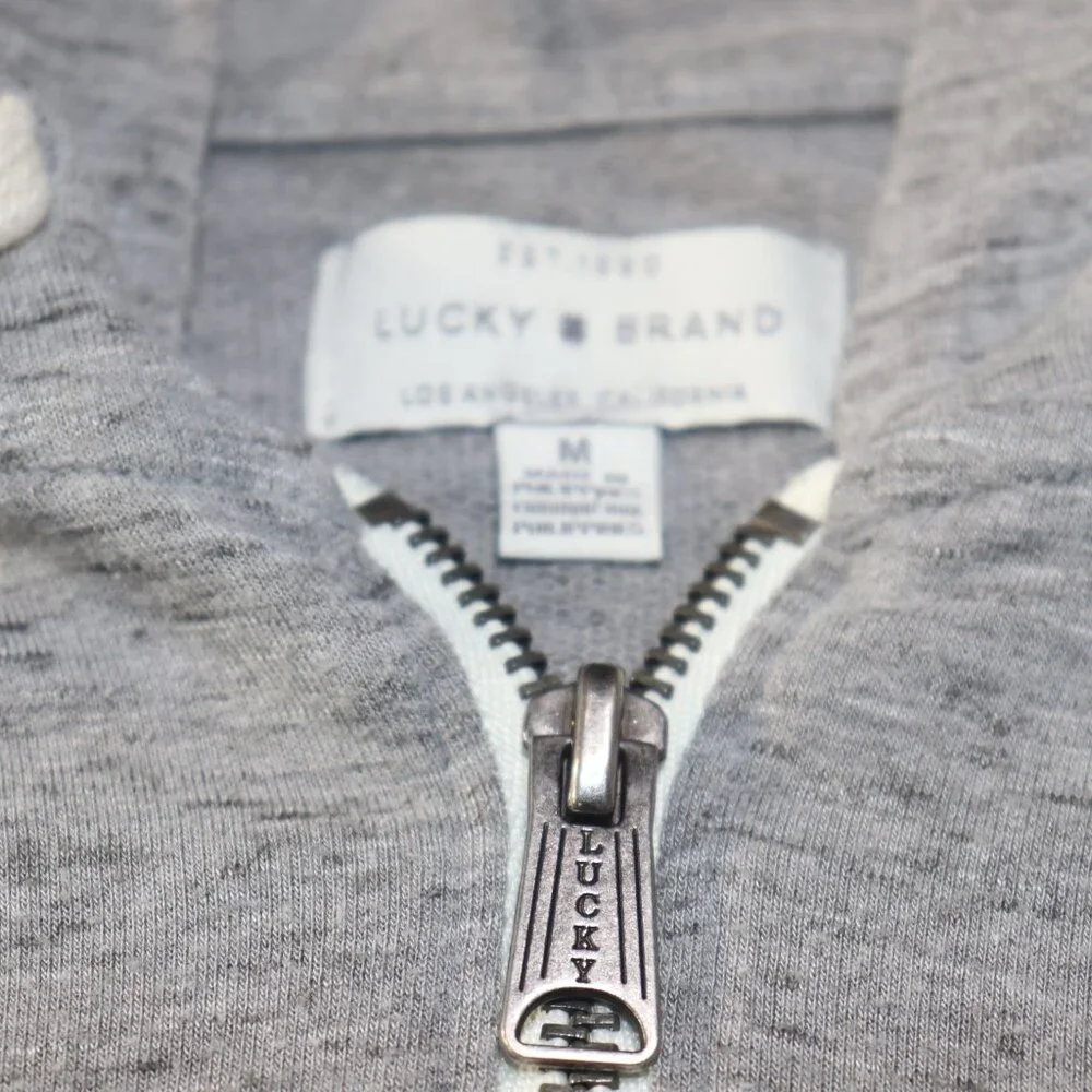 Lucky Brand Grey Cardigan Sweater Hoodie Lot Size Medium